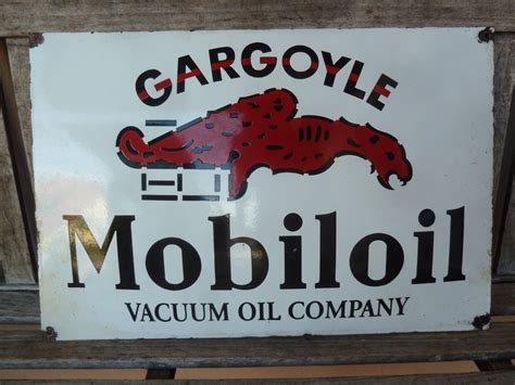 Sign Gargoyle Mobiloil Gargoyle Emailschild 60 Cm Oil Gasoline