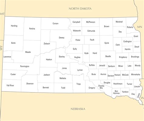 South Dakota County Map - Mapsof.Net