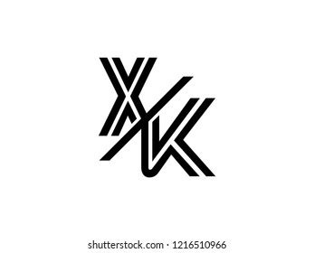 Monogram Logo Letter Xv Sliced Black Stock Vector Royalty Free 1216516915