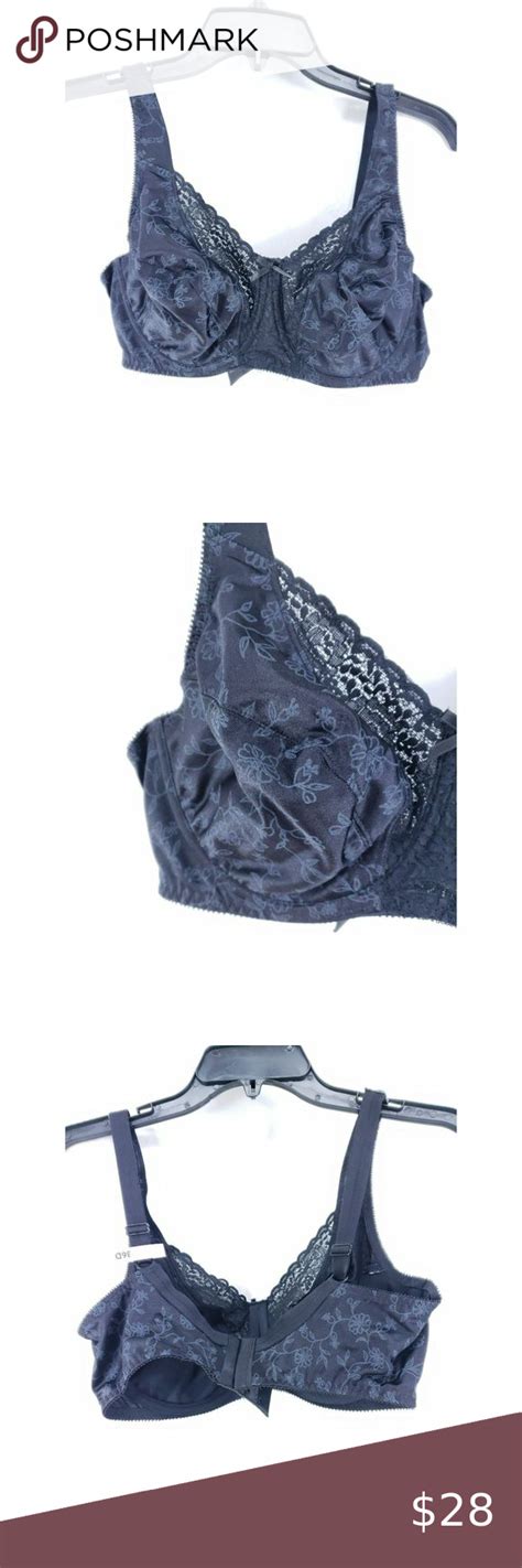 Playtex Love My Curves Bra Size 36d Black Underwire Full Coverage In