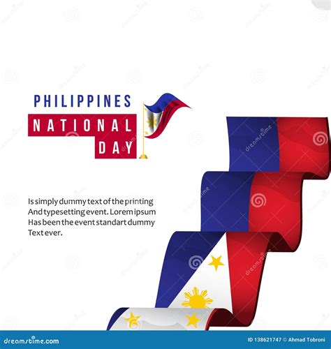 Philippines National Day Vector Template Design Illustration Stock