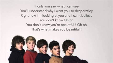 One Direction What Makes You Beautiful Lyrics Pictures Youtube