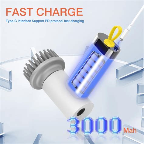 Electric Spin Scrubber 3000Ma Extra Large Battery Ip68 Waterproof