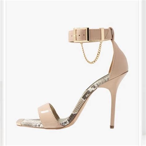 River Island Nude Snake Skin Heels Size Worn Only Depop