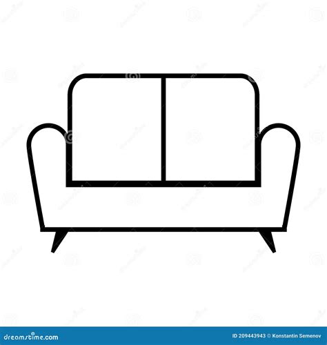 Sofa icon on white stock vector. Illustration of confortable - 209443943