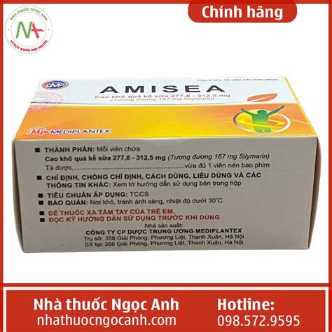 Thuốc Amisea Silymarin 167mg Là Thuốc Gì Giá Bao Nhiêu Mua ở đâu