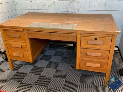 Large Wood Desk with Drawers - Estate Details