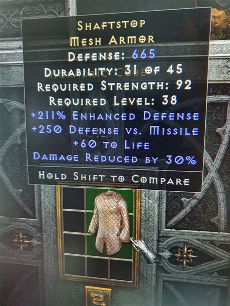 D2r Unique Shaftstop Mesh Armor Video Gaming Gaming Accessories In