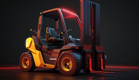 A Futuristic Forklift Is A Machine Used To Lift And Move Heavy Objects