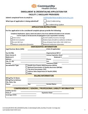 Fillable Online Fill Free Fillable Credentialing Application