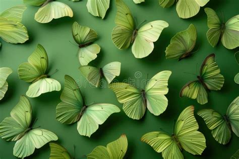 Butterfly Background Background Of Beautiful Green Butterflies In A