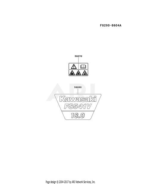 Kawasaki Fs541v Cs07 4 Stroke Engine Fs541v Parts Diagram For Label