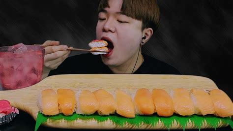 연어초밥 먹방 Salmon Sushi Mukbang Asmr 리얼사운드 이팅사운드 Eating Show 대듀