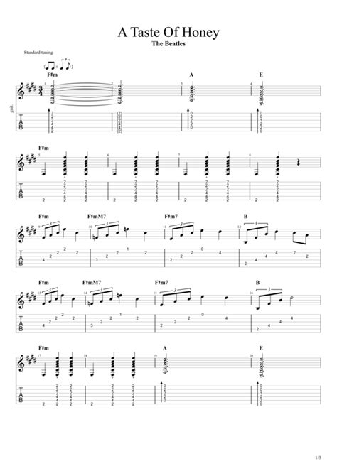 The Beatles “a Taste Of Honey” Guitar Chords And Tabs Guitar Jam