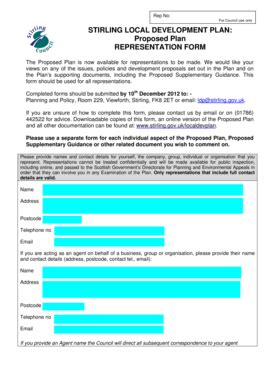 Fillable Online Stirling Gov Comments Form Stirling Council