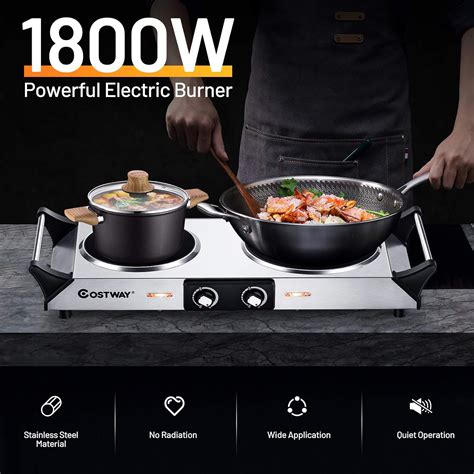 Buy MAT EXPERT W Electric Double Plate Burner Countertop Infrared Portable Hot Stove W