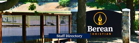 Staff Directory | Berean Christian High School