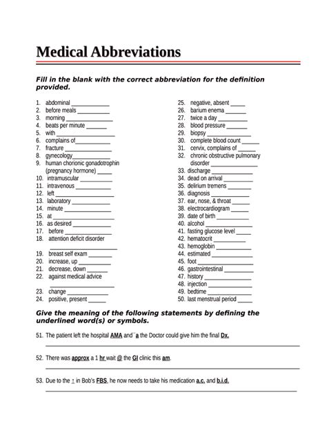 Medical Terminology Quiz Fill In The Blanks Tests Doc Template Pdffiller