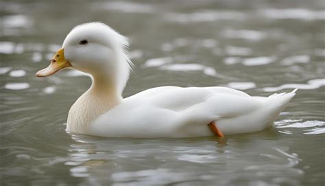 Premium Photo White Duck Swimming In The Water