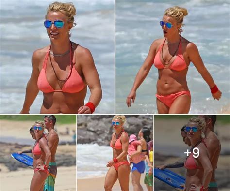 Britney Spears Radiates Sunshine In An Orange Bikini During Her