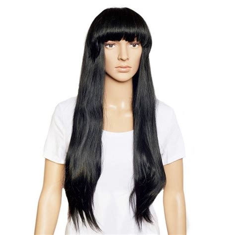 Perruque Cheveux Long Lisse Avec Frange Droite MeaWig