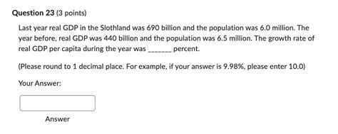 Solved Question 23 3 Points Last Year Real GDP In The Chegg