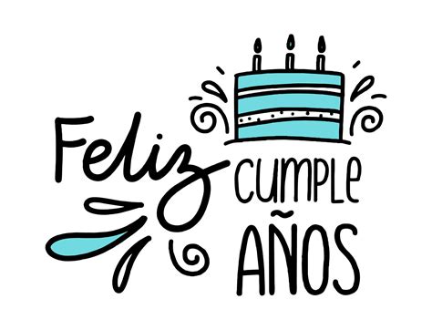 feliz cumpleaños en españa letras en español con pastel y florituras