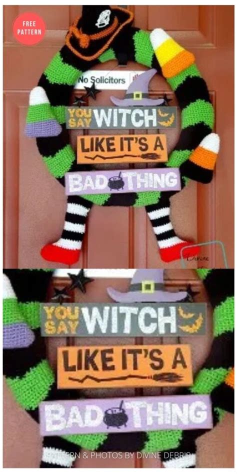 10 Free Crochet Halloween Wreaths To Decorate Your Home - The Yarn Crew