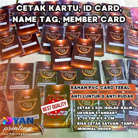 Jual Cetak Kartu Id Card Name Tag Member Card Bahan Pvc Card Tebal