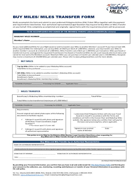 Fillable Online Travel Award Redemption Buy Miles Miles Transfer