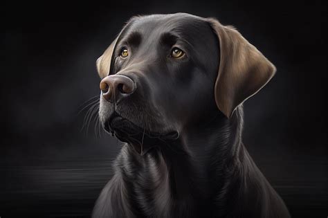 Premium Ai Image Black Labrador Dog Ai Generated