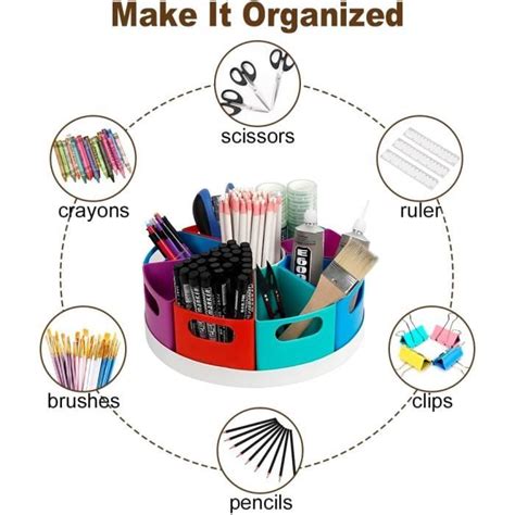 Organiseur De Bureau Rotatif Pot Stylos Organiseur De Bureau Pour