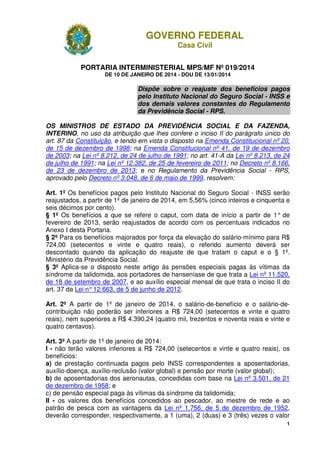 Portaria Interministerial 019 2014 Teto Rgps PDF