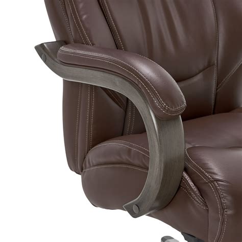 Best Buy La Z Boy Delano Big And Tall Bonded Leather Executive Chair Chocolate Browngray Wood