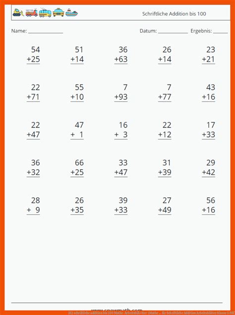 Schriftliche Addition Arbeitsblätter Klasse 5 Pdf Mathe Arbeitsblätter