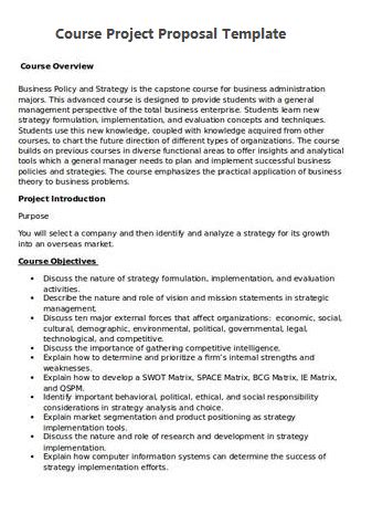 Project Proposal Templates | 12+ Free Word & PDF Formats, Samples ...