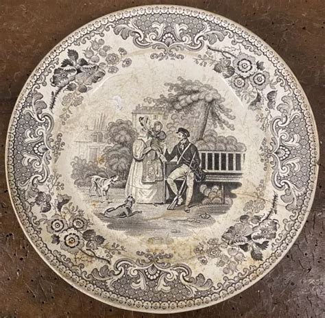 Assiette Parlante Empire Xixeme Creil Et Montereau Fa Ence Fine