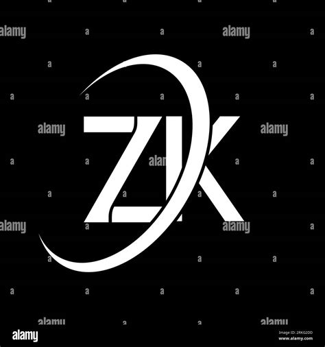 Zk Logo Z K Design White Zk Letter Zk Z K Letter Logo Design Initial Letter Zk Linked Circle