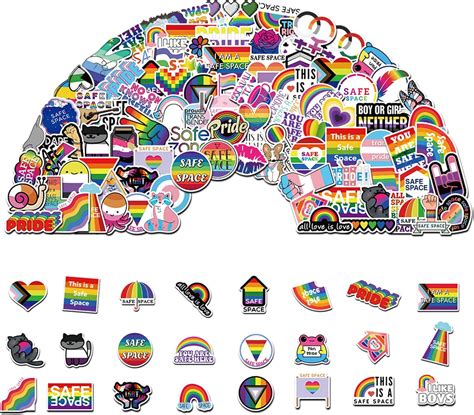 Amazon Gay Pride Stickers Bulk Pcs Lgbt Rainbow Stickers For Pride Month Lesbian