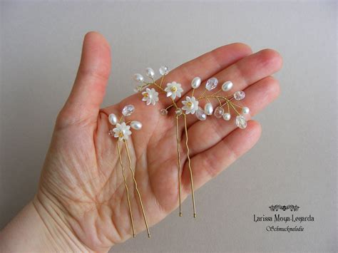 Kopfschmuck Hochzeit Mit Glasperlen Haarnadeln Braut Er Set