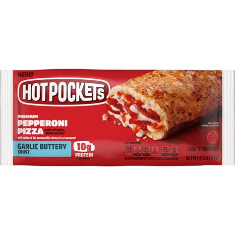 Hot Pockets Pepperoni Pizza Garlic Buttery Crust Frozen Snacks Pizza Snack Made With Reduced