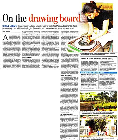 On The Drawing Board | Hindustan Times | July 23, 2014 - WWI