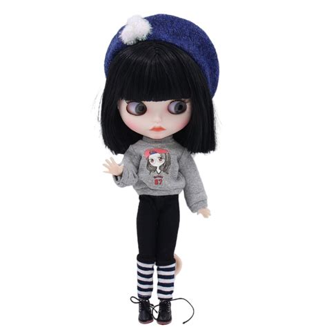 Maeve Premium Custom Neo Blythe Mu Eca Con Cabello Negro Piel Blanca