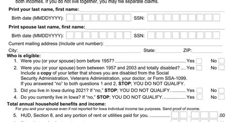 Iowa Renters Rebate Form Fill Out Printable PDF Forms Online