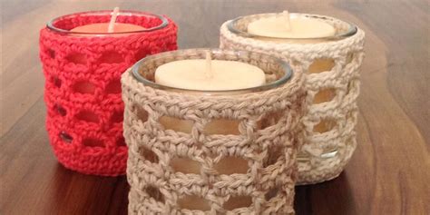 Candle Holder Cozy Free Crochet Pattern Craftsy Crochet Candle Crochet Candle Holder