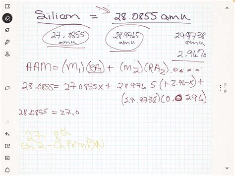 SOLVED: Silicon (average atomic mass =28.0855 amu) has three isotopes ...