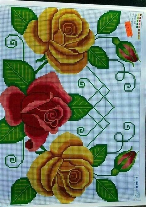 Punto De Cruz Panosundaki Pin Cross Stitch Flowers Floral Cross