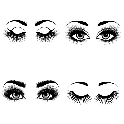 Eyelashes SVG Clipart, SVG & PNG Files, Lash Bundle, Digital Clip Art ...