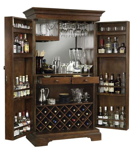 Sonoma Hide A Bar Wine And Spirits Cabinet W Americana Cherry Finish Home Bar Cabinet Wine Bar