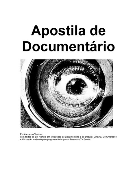 Apostila De Produção De Documentário Cinema Utp Studocu